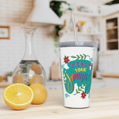 Plastic Tumbler with Straw