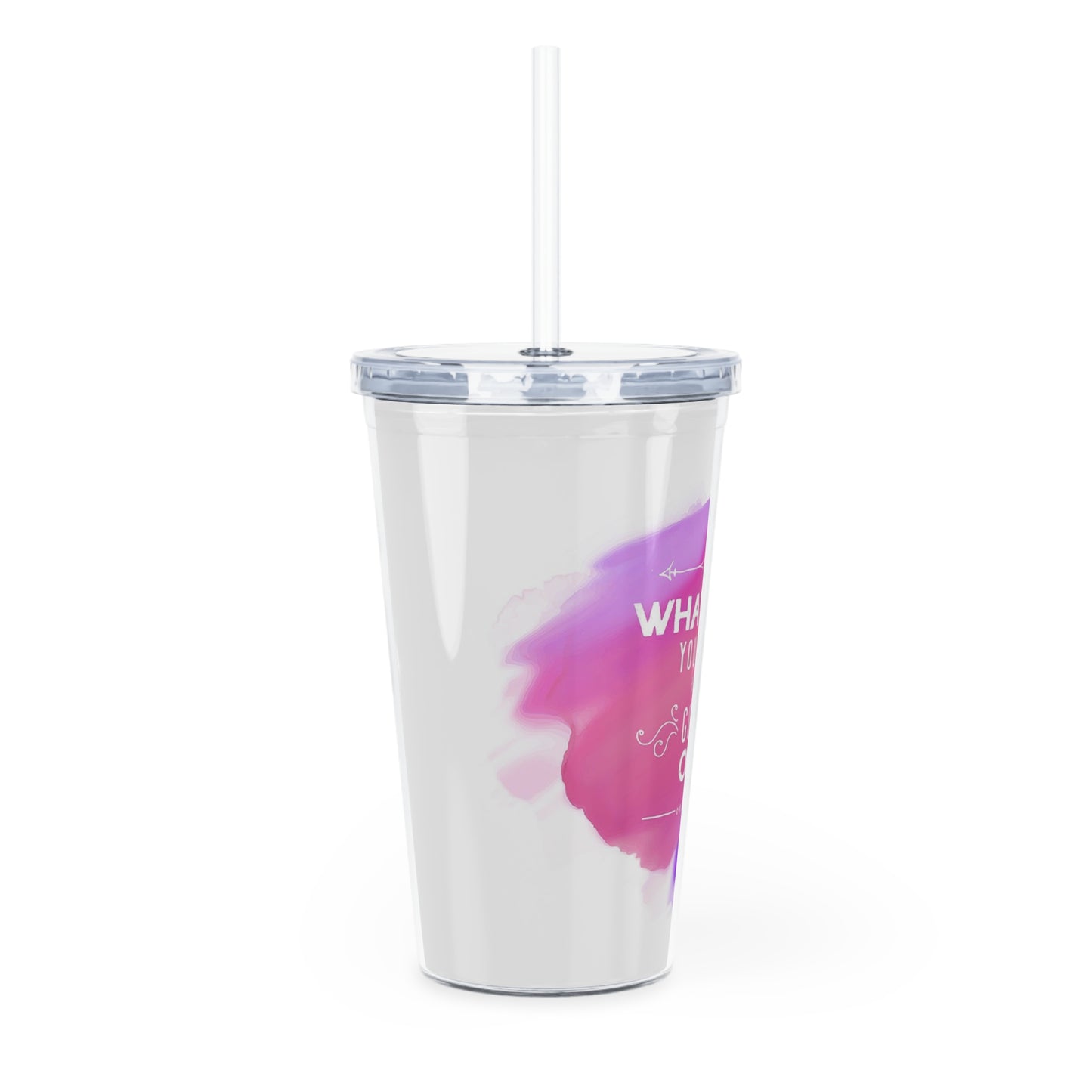 Plastic Tumbler with Straw