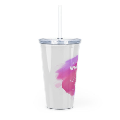 Plastic Tumbler with Straw