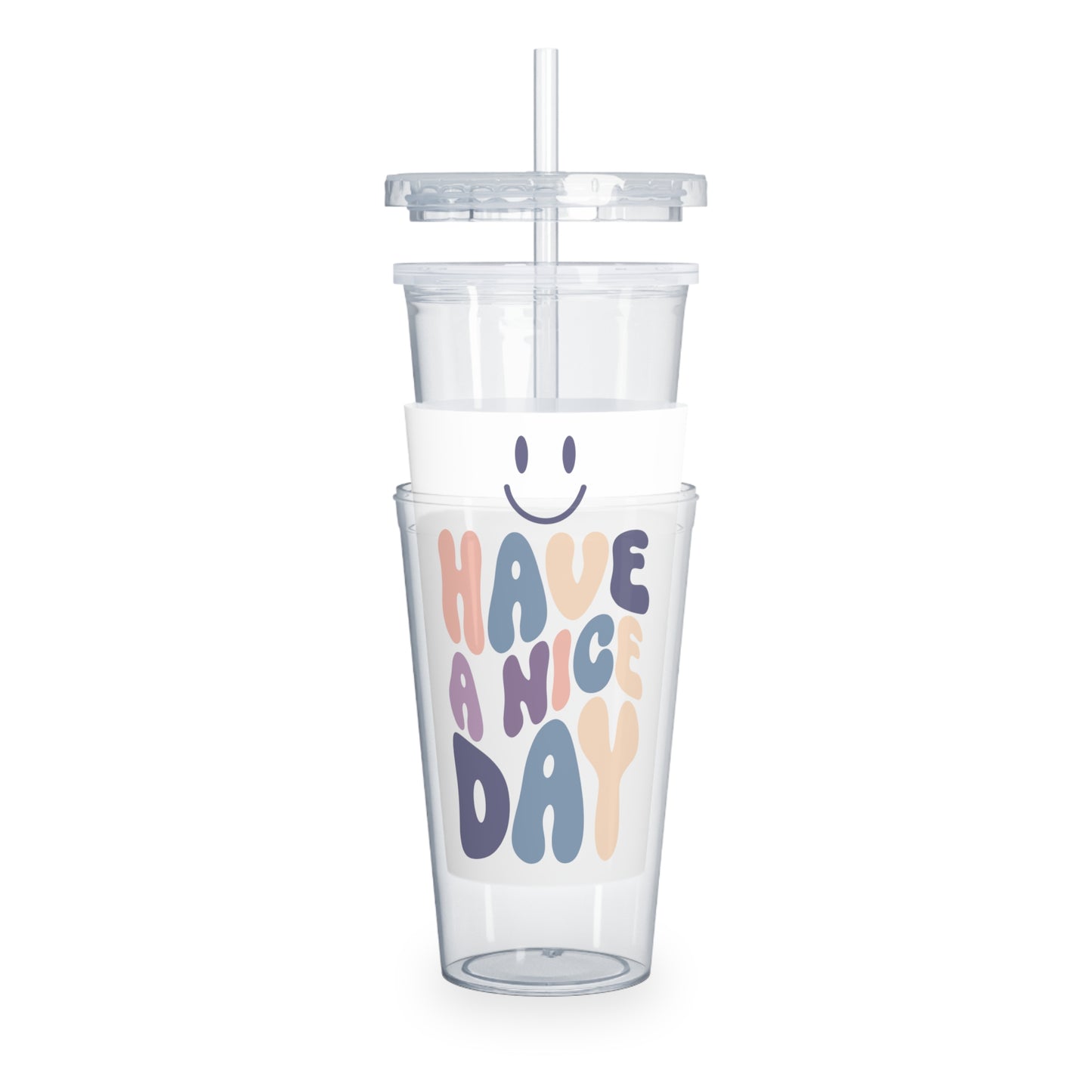 Plastic Tumbler with Straw