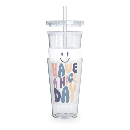 Plastic Tumbler with Straw