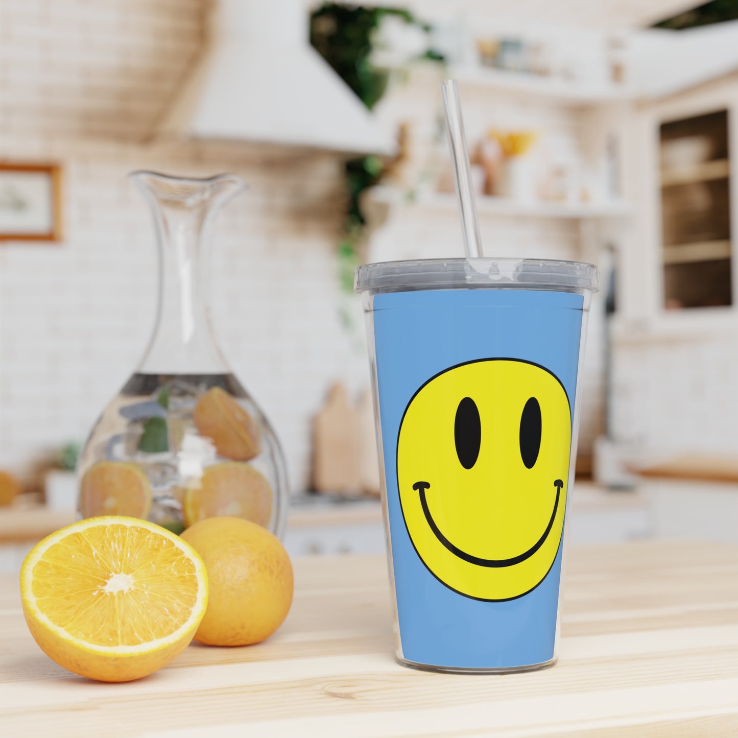 Plastic Tumbler with Straw