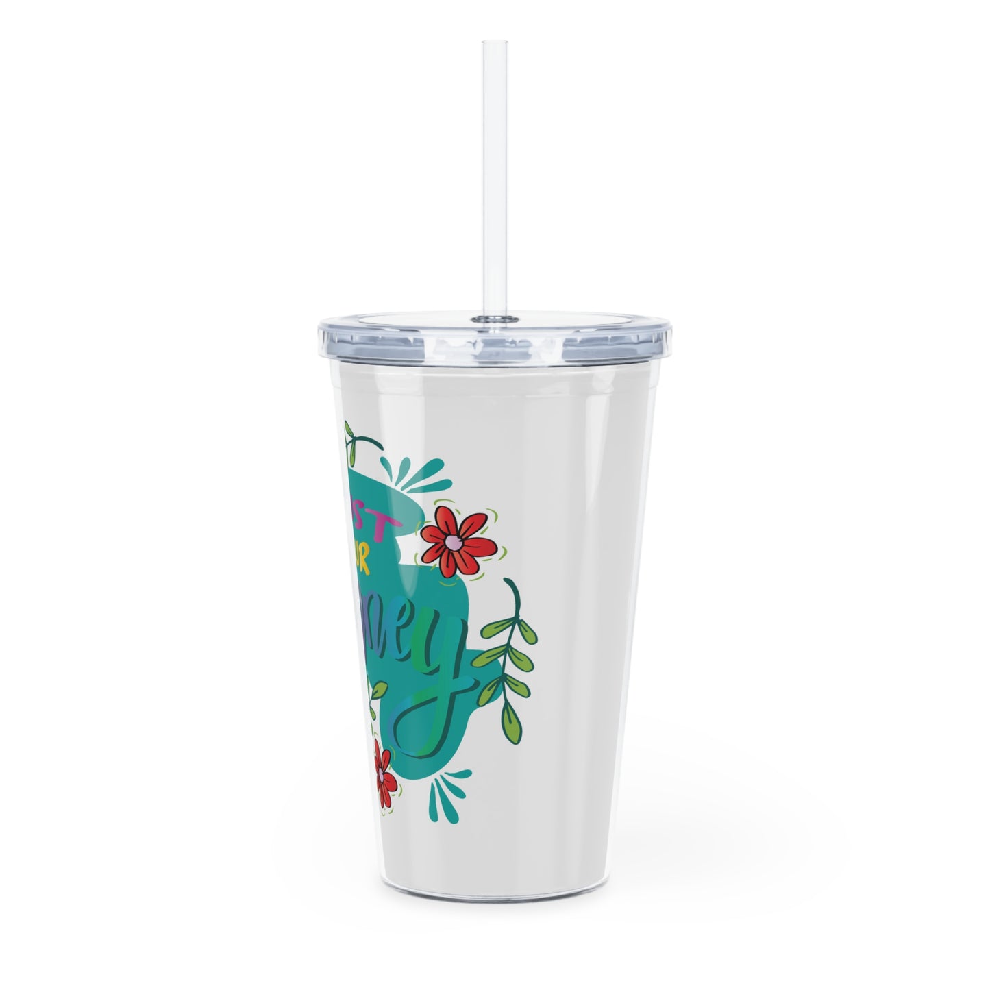 Plastic Tumbler with Straw