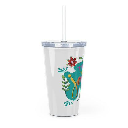 Plastic Tumbler with Straw