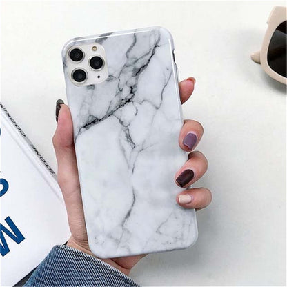 Ottwn Marble Stone Texture Phone Case For iPhone 12 13 Mini Pro Max 11 Pro Max X XR XS Max 7 8 6s Plus SE 2020 Soft IMD Cover