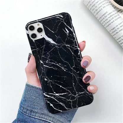 Ottwn Marble Stone Texture Phone Case For iPhone 12 13 Mini Pro Max 11 Pro Max X XR XS Max 7 8 6s Plus SE 2020 Soft IMD Cover